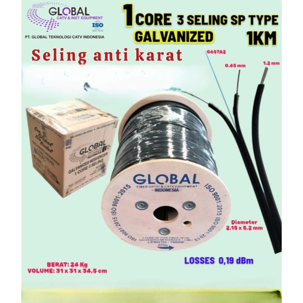 Jual 1 CORE 3 SELING 1 KM GALVANIZED SP TYPE | Shopee Indonesia