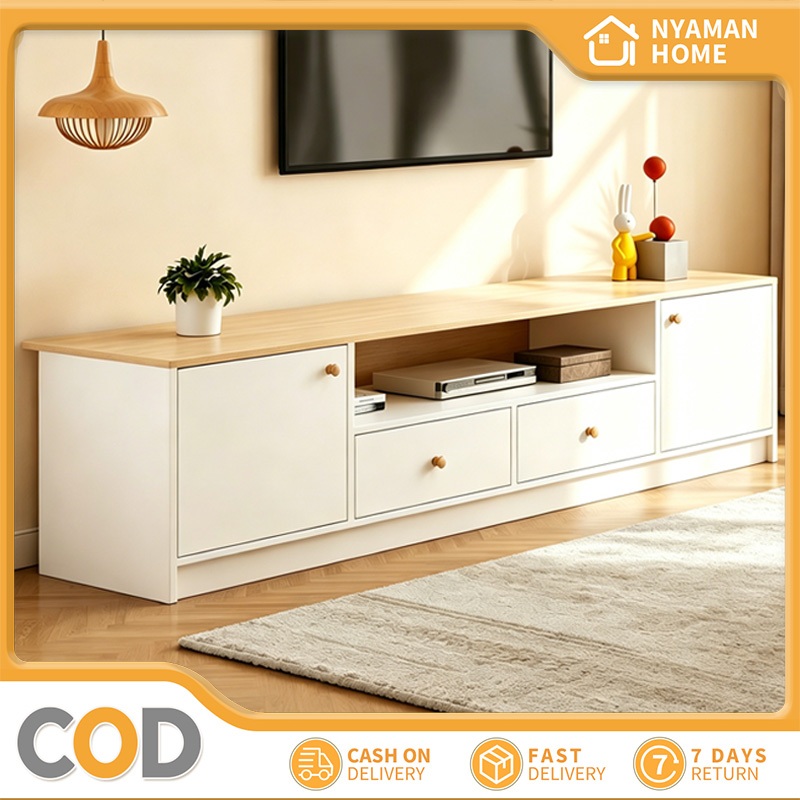 COD Meja TV Minimalis Modern Nordic - Rak TV / Lemari TV / Kabinet TV / Bufet TV Serbaguna Kayu Untuk Ruang Tamu - Aesthetic Terbaru