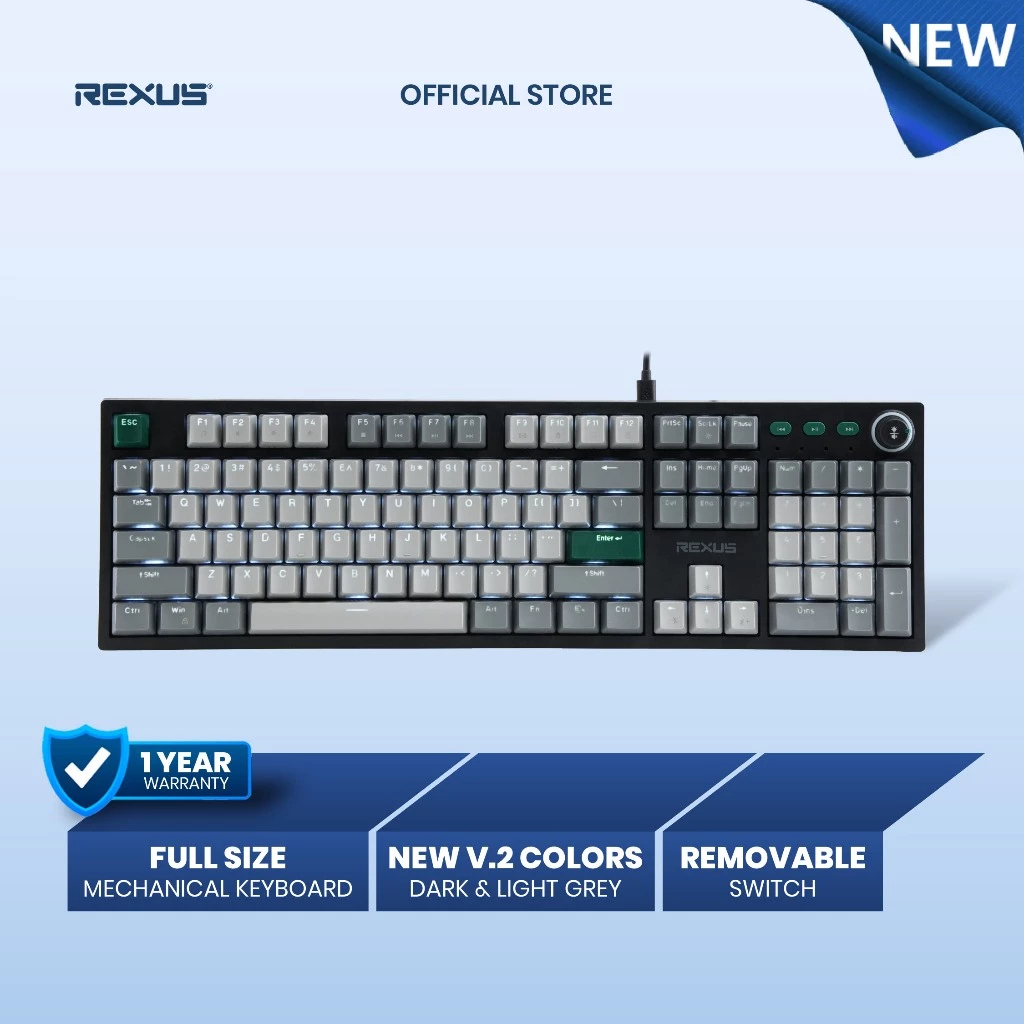 Jual Rexus Heroic KX5 v2 Keyboard Gaming Mechanical Full Size - Hotswap ...