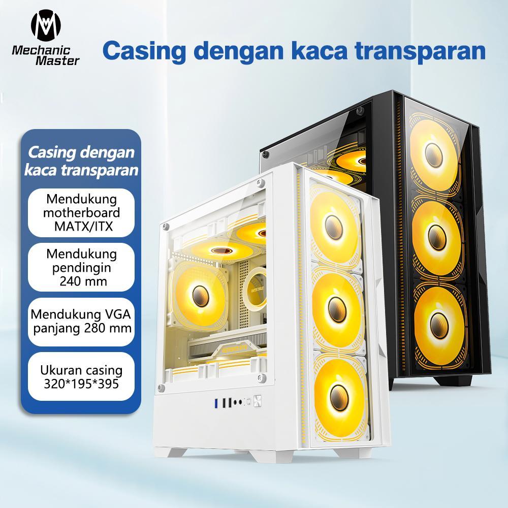 Jual Mechanic Master PC Case Tempered Glass Mini MATX/ITX komputer ...