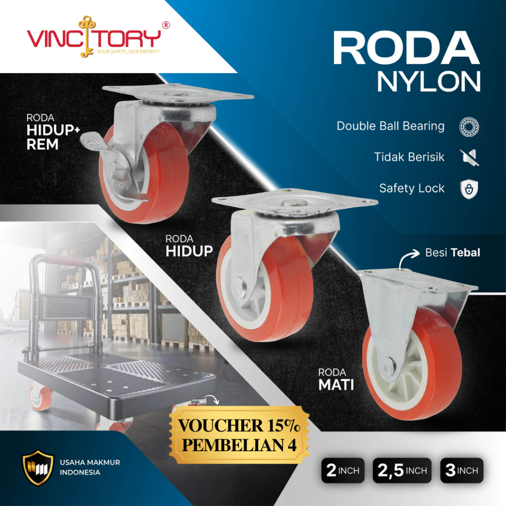Jual Roda Etalase Roda Caster PVC Roda Lemari 2 Inch 2,5 Inch,3 Inch ...