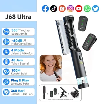 Cantiklife Mikrofon Wireless K31Pro(A37) Mini Clip On Tanpa Kabel Untuk HP Suara Jernih