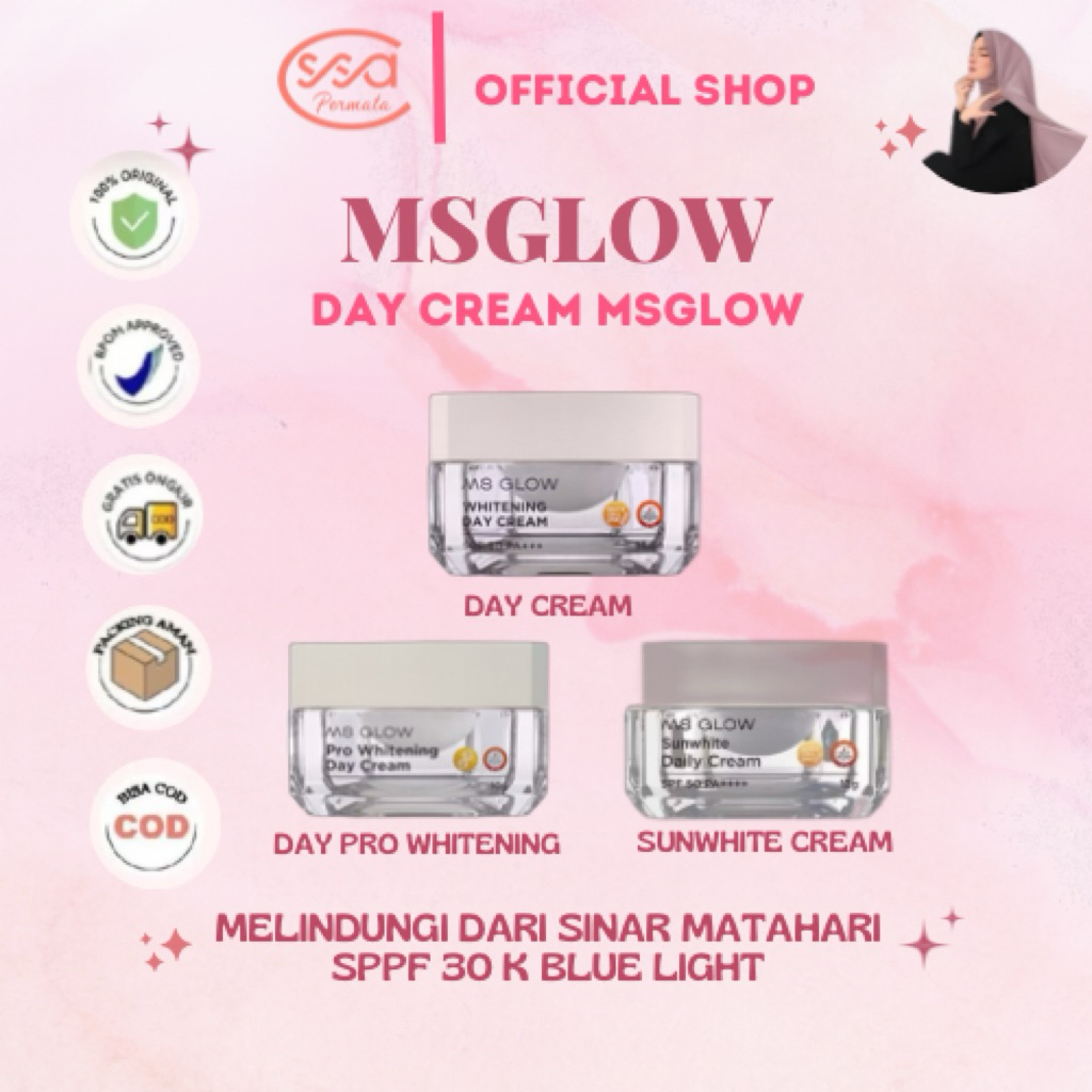 Jual SSA PERMATA - Msglow Day Cream - Sunwhite Pot spf 50 - Day Pro ...