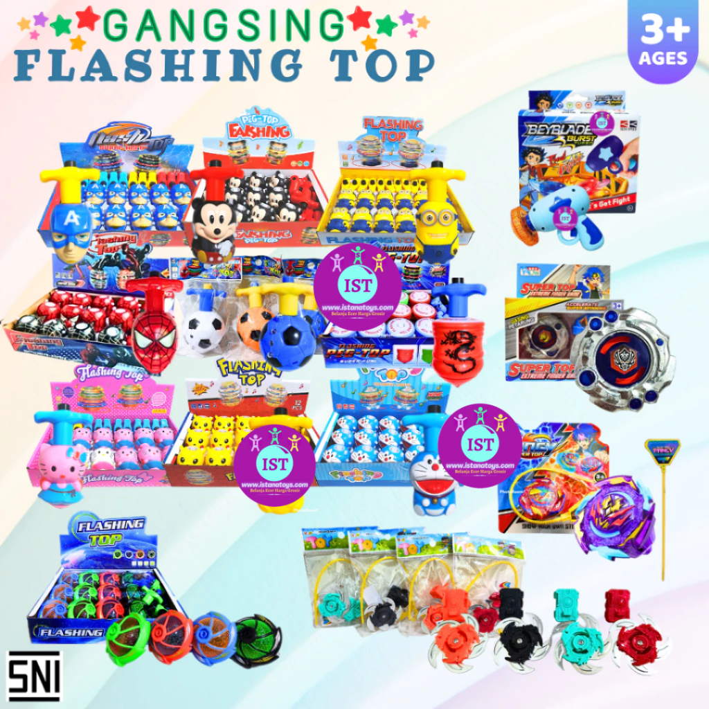 Jual COM Mainan Gangsing Karakter Flashing TOP Musik dan Lampu | Shopee ...
