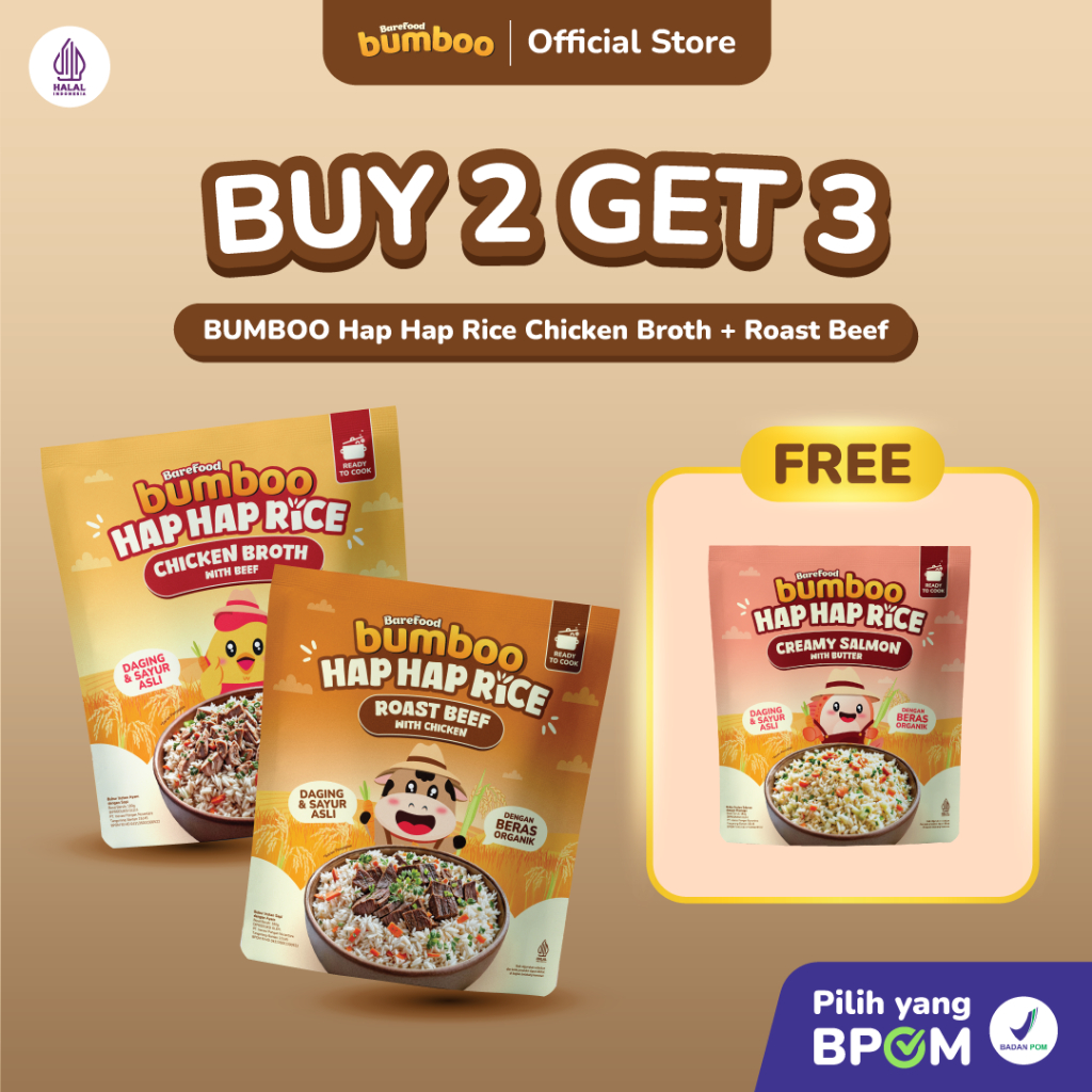 Jual Bumboo Hap Hap Rice Buy 2 Get 3 - 100% Beras Organik Tanpa ...