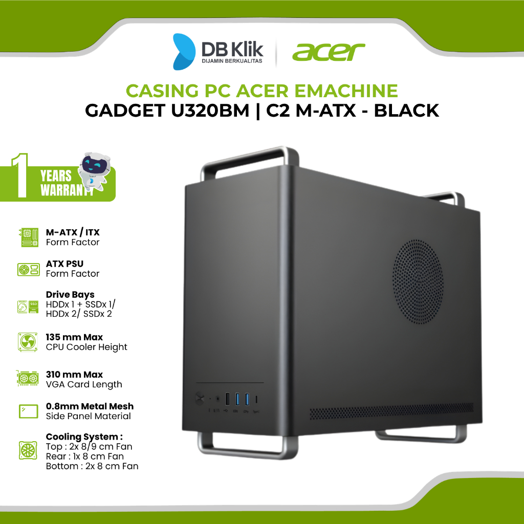 Jual Casing PC Acer Emachine Gadget U320BM | C2 M-ATX - Black | Shopee ...