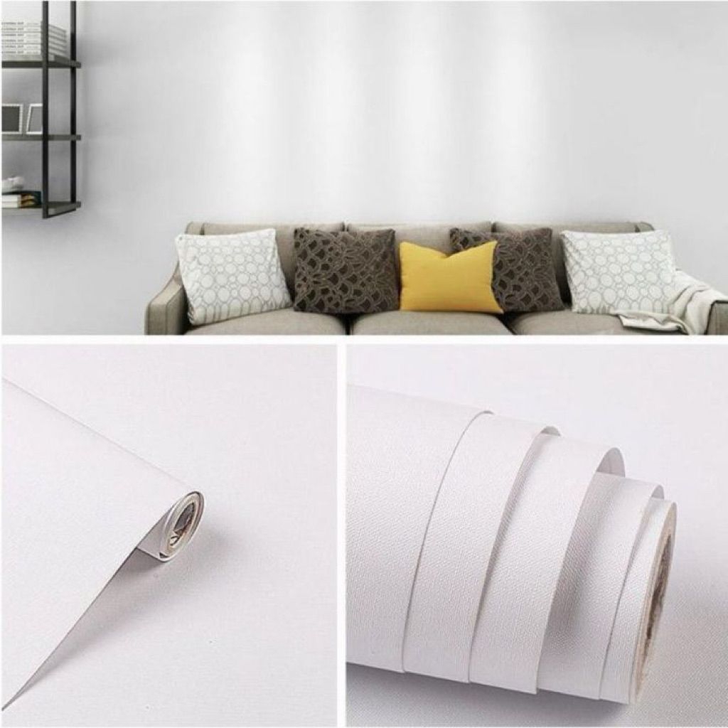 Jual wallpaper sticker dinding warna polos panjang 10 meter stiker ...
