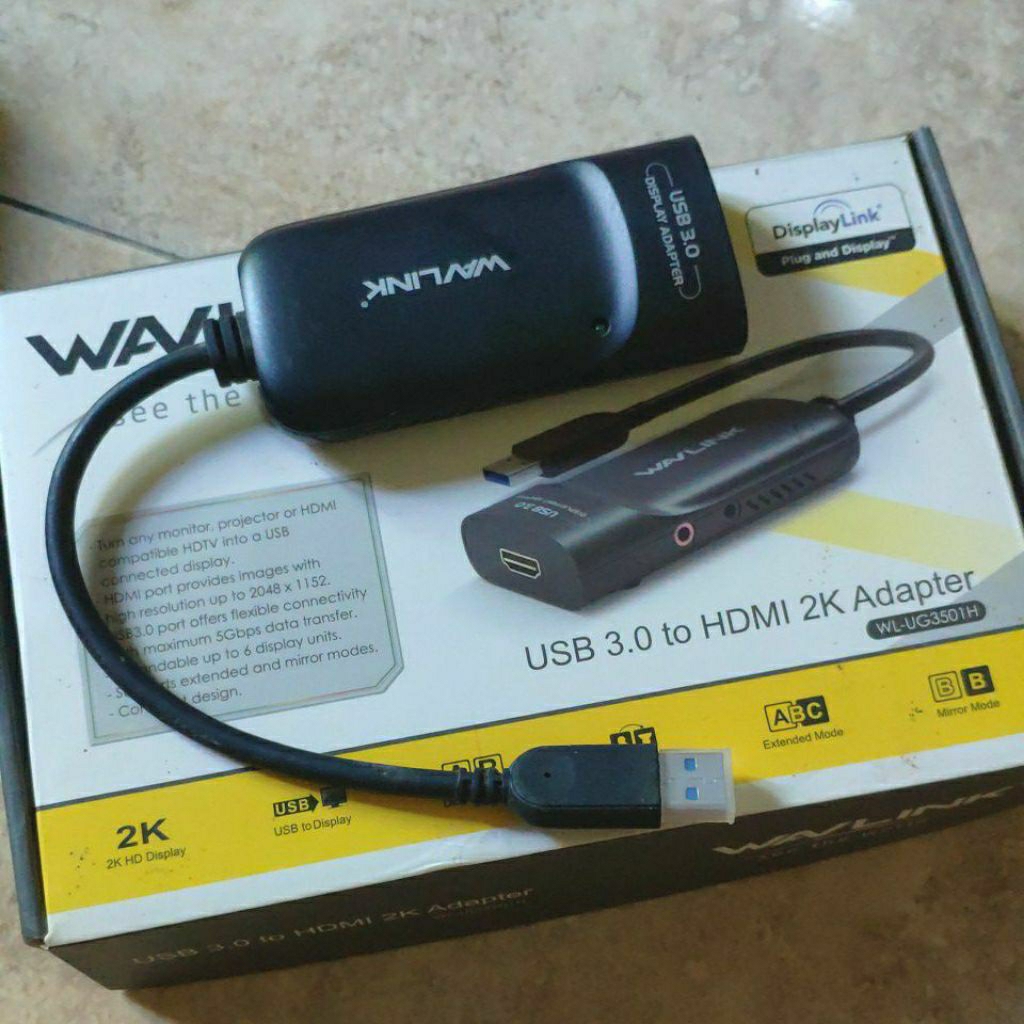 Jual DisplayLink adapter Wavlink, mirroring layar HP ke TV atau monitor ...