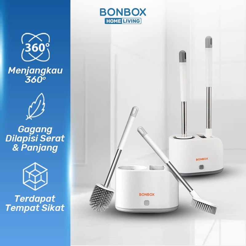BONBOX Homeliving - Sikat WC Toilet 2 in 1 Toilet Brush Sikat Pembersih Kamar Mandi BCT3501