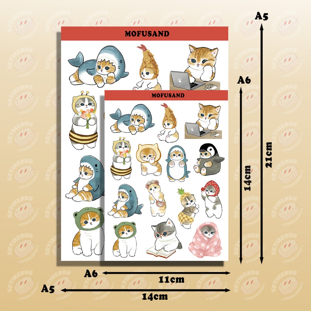 Jual 14pcs MOFUSAND Sticker Pack | stiker mofusand aesthetic laptop ...