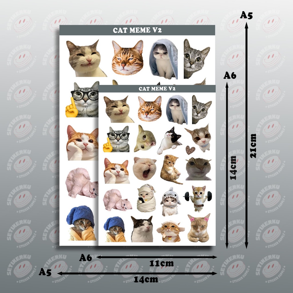 Jual 21pcs CAT MEME V2 Sticker Pack | stiker cat meme kucing v2 ...