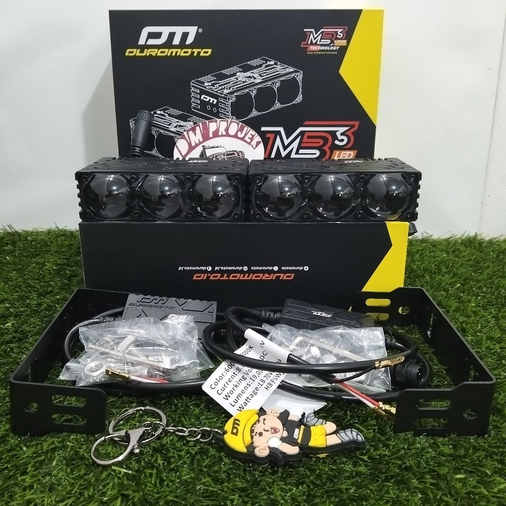 Jual Duromoto MB3 Lampu Tembak 3 Mata Cahaya Biled Low Beam 140 wat ...