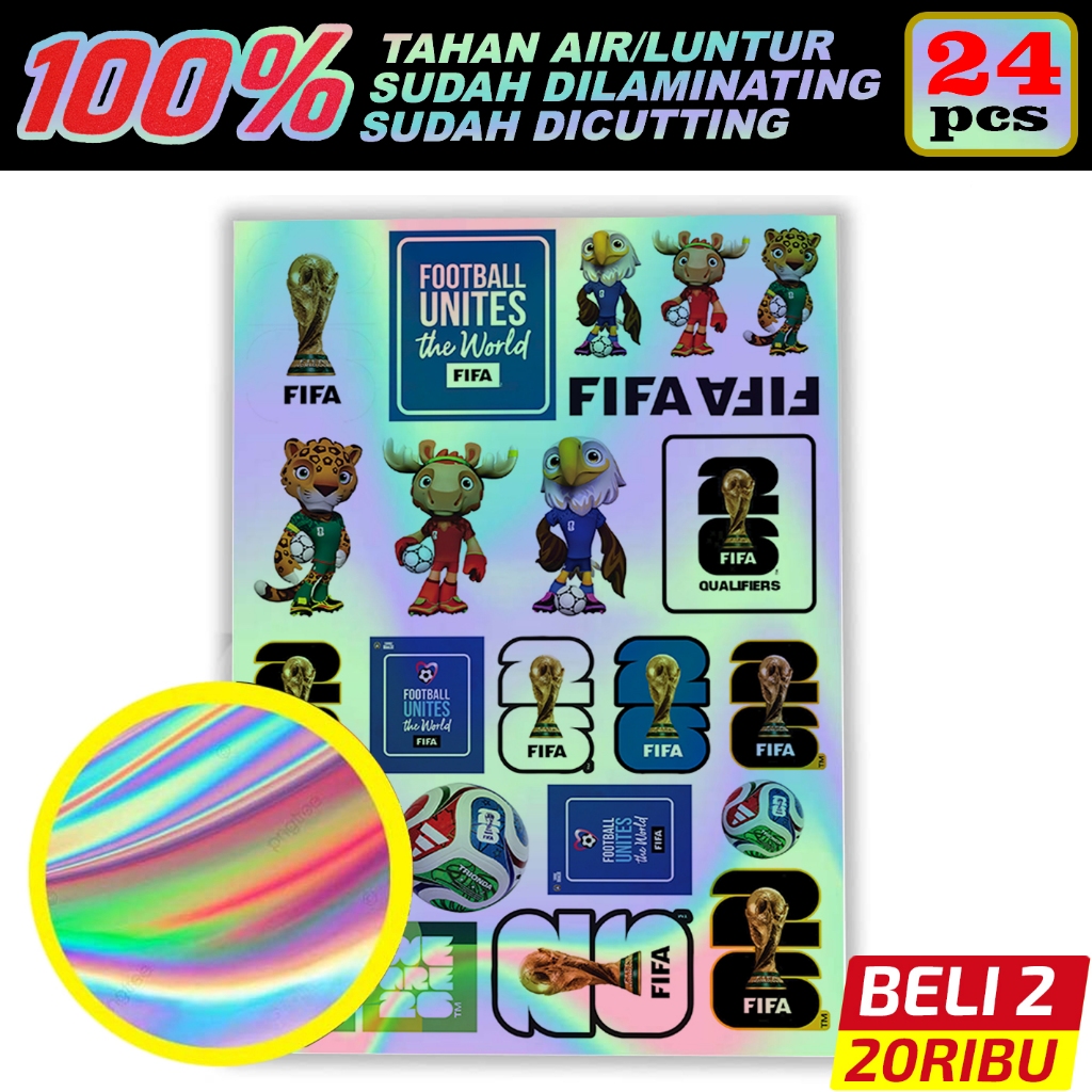 Jual Stiker Hologram FIFA World Cup 2026 Mascot & Trophy Pack 24pcs ...