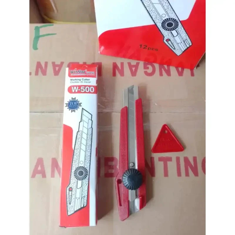 Jual CUTTER BESAR W-500 ISI [12PCS]/Cutter Jumbo model L-500 Pisau ...