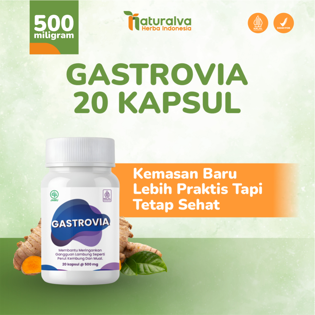 GASTROVIA - Suplemen Kesehatan Solusi Permasalahan Lambung Maag Gerd Isi 20 Kapsul