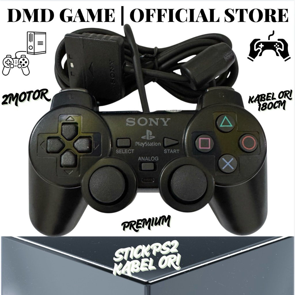 Jual Stick ps2 ori pabrik 2motor kabel biasa | Shopee Indonesia