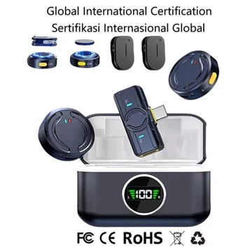 Q8 Wireless Clip On Mic Microphone Dual Mikrofon Wireless Mikrofon Hp Lavalier Microphone Plug