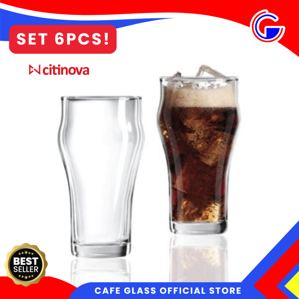 Gelas Tinggi Kaca Set Isi 6Pcs - Gelas Jus Ohana - Café Glass Citinova