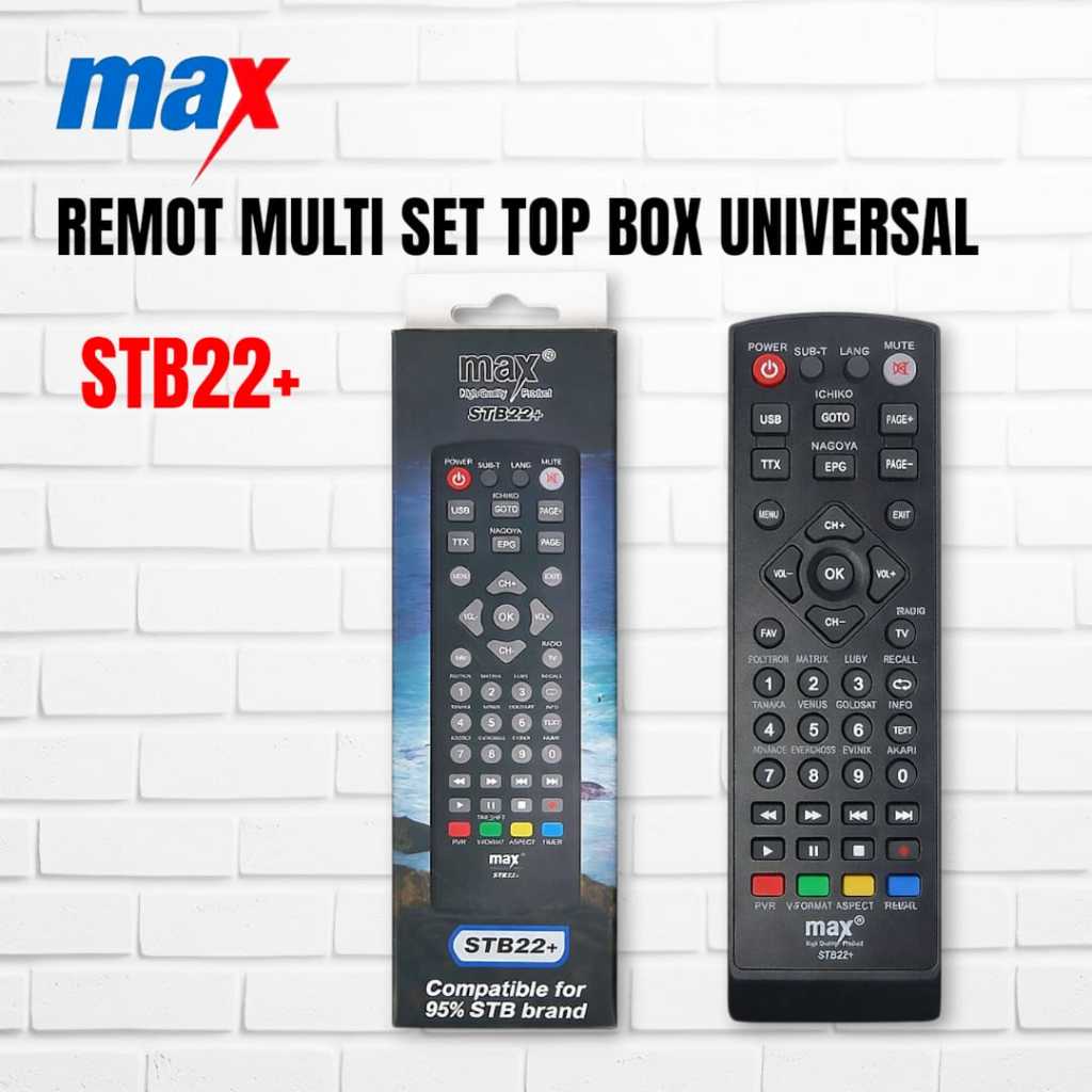 Jual REMOTE MULTI SET TOP BOX MAX STB22+ Remot STB DVB T2 Universal ...