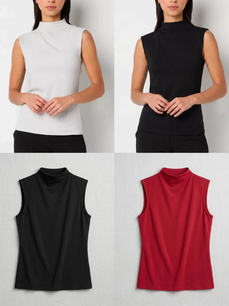 Atasan Mock Neck WTH Double Layer - 2265