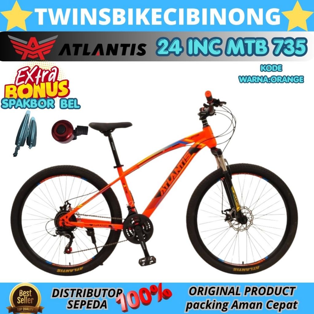 Jual Sepeda Gunung MTB 24 26 ATLANTIS 735 21Speed Disc Brake | Shopee ...