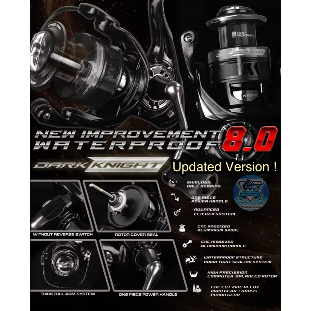 Jual NEW VERSION REEL SPINNING DAIDO DARK KNIGHT WATERPROOF 8.0 DELETE ...