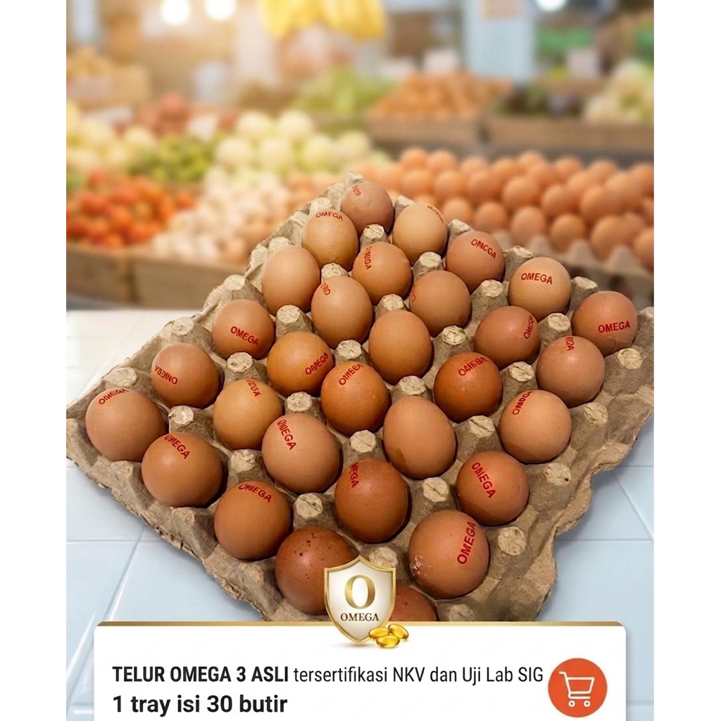 Jual TELUR OMEGA 3 ASLI TERSERTIFIKASI NKV & UJI LAB SIG (1 tray 30 ...