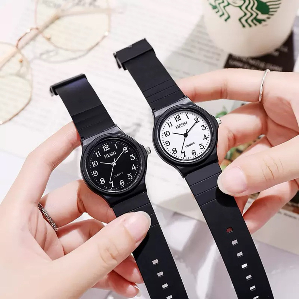 Jual (Terima Cod)Jam Tangan Wanita H&S Angka Jarum Strap Rubber/Karet ...
