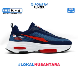 Sepatu X-Fourth Runzer Nitro Blue - Sepatu Sekolah Sneakers Kerja Casual Dan Olaharga Pria Wanita Original Sneakers