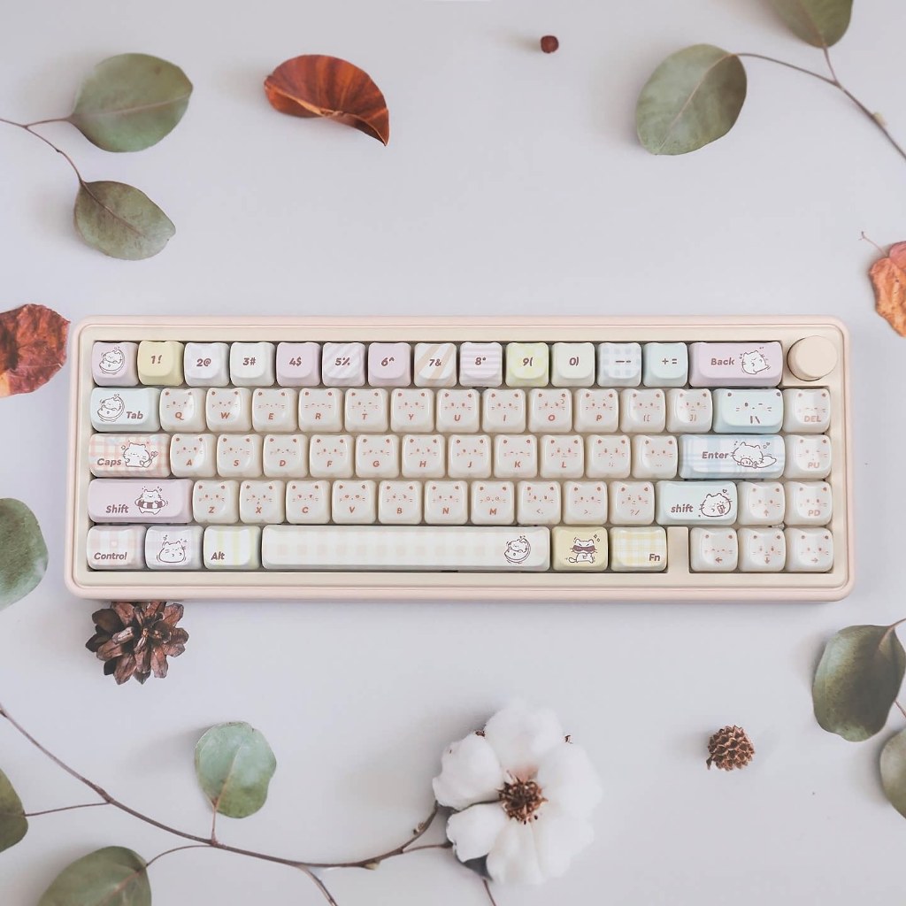 Jual Keycaps Bentuk Kucing Lucu PC+PBT Profil MAO 134 tombol Set Keycap ...