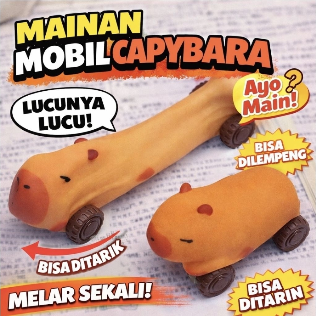 Jual Mainan Squishy Car Capybara, Pull Car Capybara Mainan mobil ...