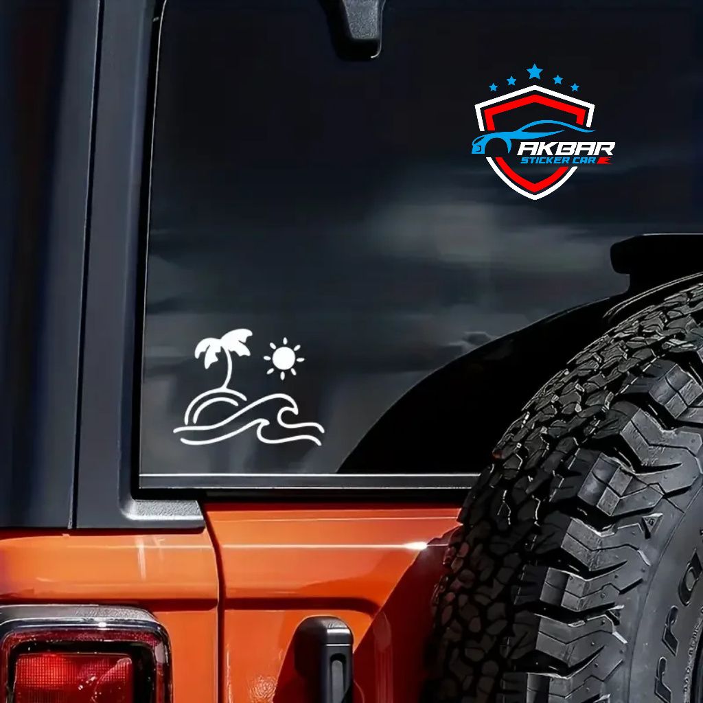 Jual sticker mobil sticker pemandangan pantai stiker kaca dan bumber ...