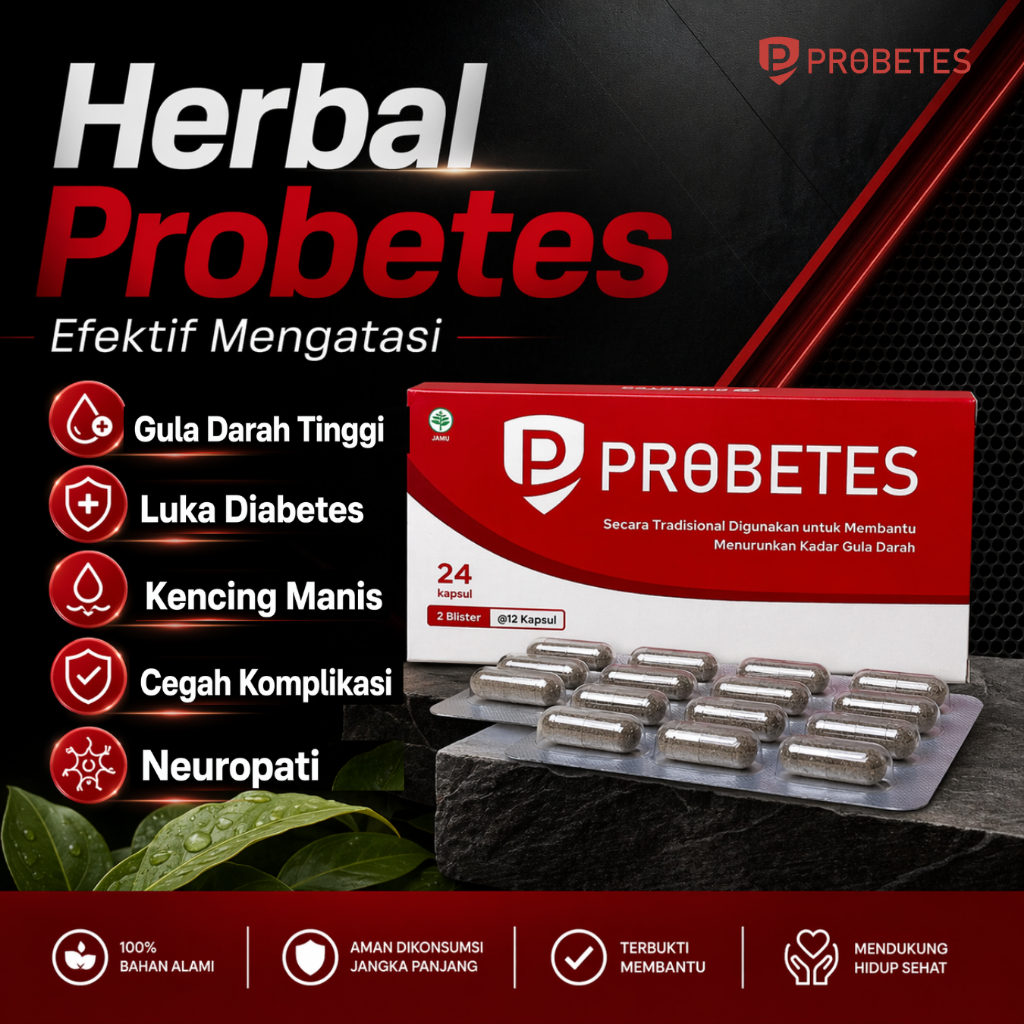 Probetes Herbal Diabetes Untuk Menurunkan Gula Darah Tinggi & Neuropati Isi 24 Kapsul 100% Asli, Aman, Sudah BPOM