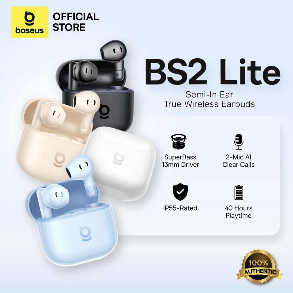 Jual Baseus Bass BS2 Lite True Wireless Earbuds | Shopee Indonesia