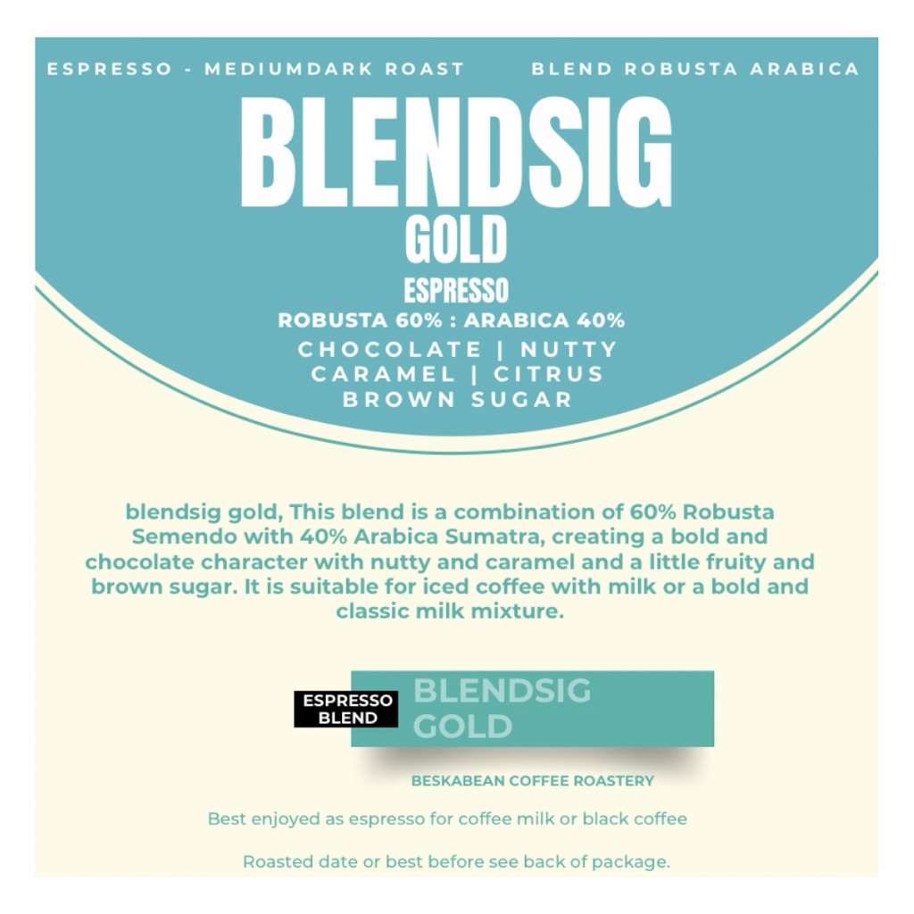 Jual kopi espresso blend es kopi susu blendsig gold 60% Robusta 40% ...