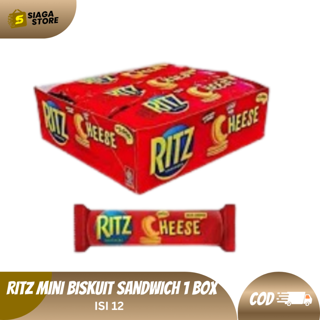 Jual Ritz Mini 1 BOX ISI 12 PCS Biskuit Sandwich Krim Rasa Keju Coklat ...