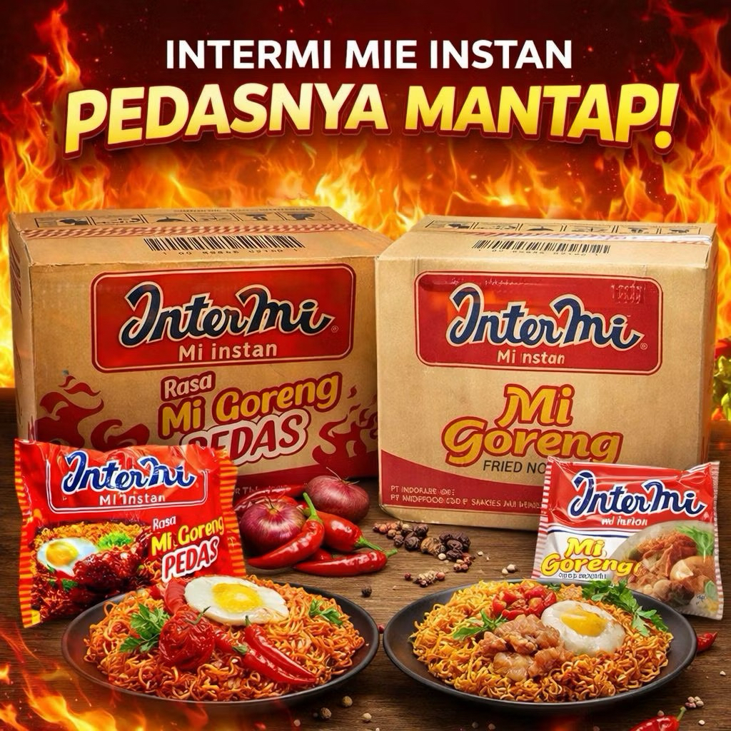 Jual Intermi Goreng Original dan Goreng Pedas Isi 40 pcs - Mie Instan ...