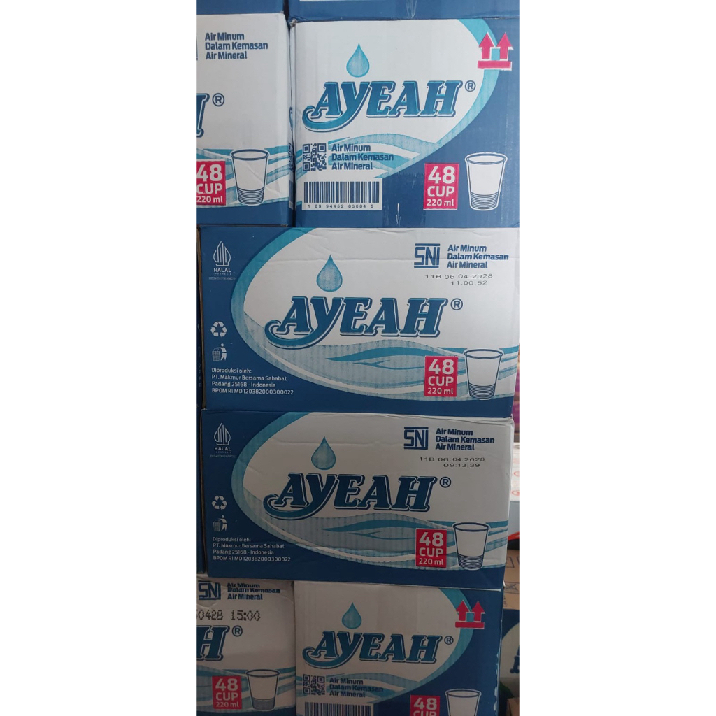 Jual Ayeah Gelas Minuman Dalam Kemasan 1 Dus Isi 48 cup 220ml | Shopee ...