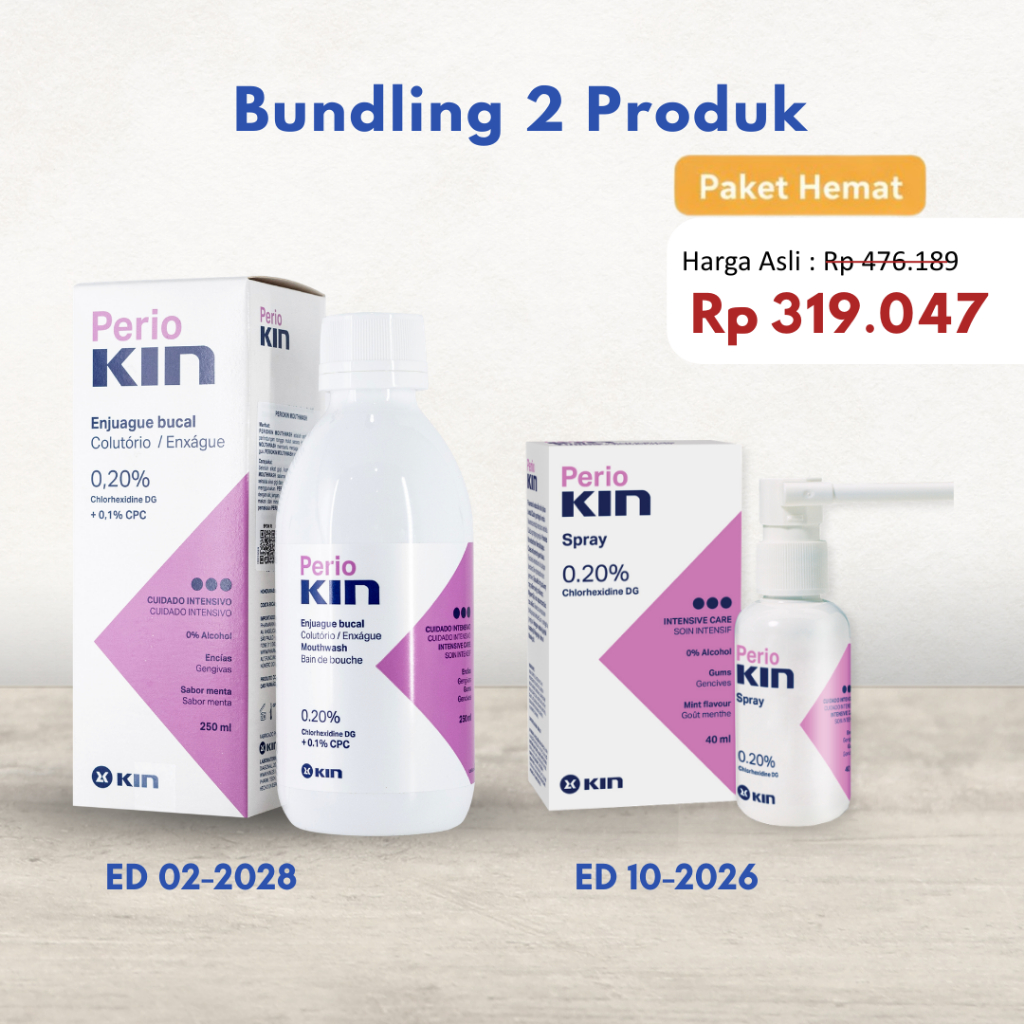 Jual Bundling Hemat Perio Kin Periokin Mouthwash & Spray – Perawatan ...