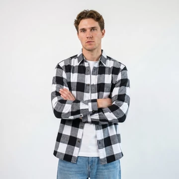 Woodsman Kemeja Flanel Monochrome Check