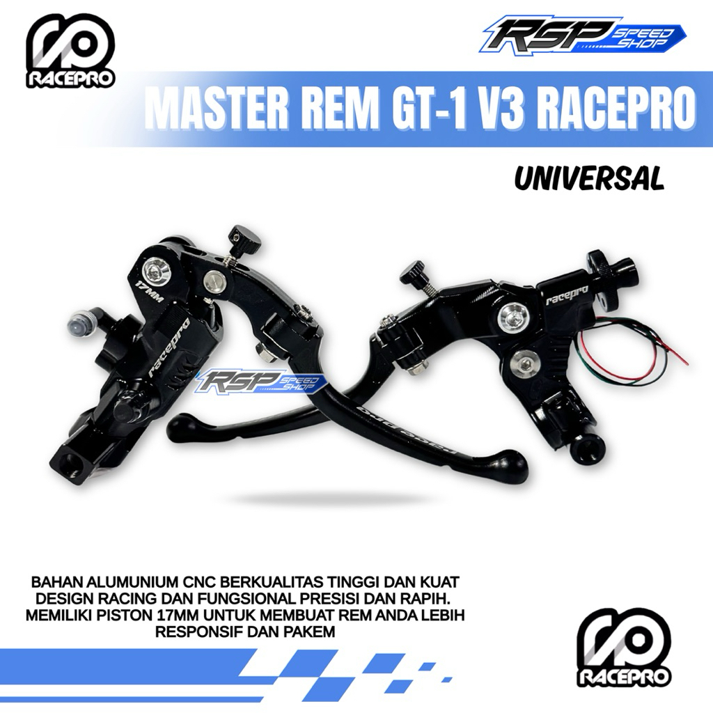 Jual MASTER REM RACEPRO GT-1 EVOLUTION 1 SET MASTER REM RADIAL 17mm Cnc ...