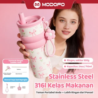 Modofo Tumbler Stainless 316 710ml Tumblr Tahan Dingin 24 Jam Aesthetic Botol Minum Termos Air Panas