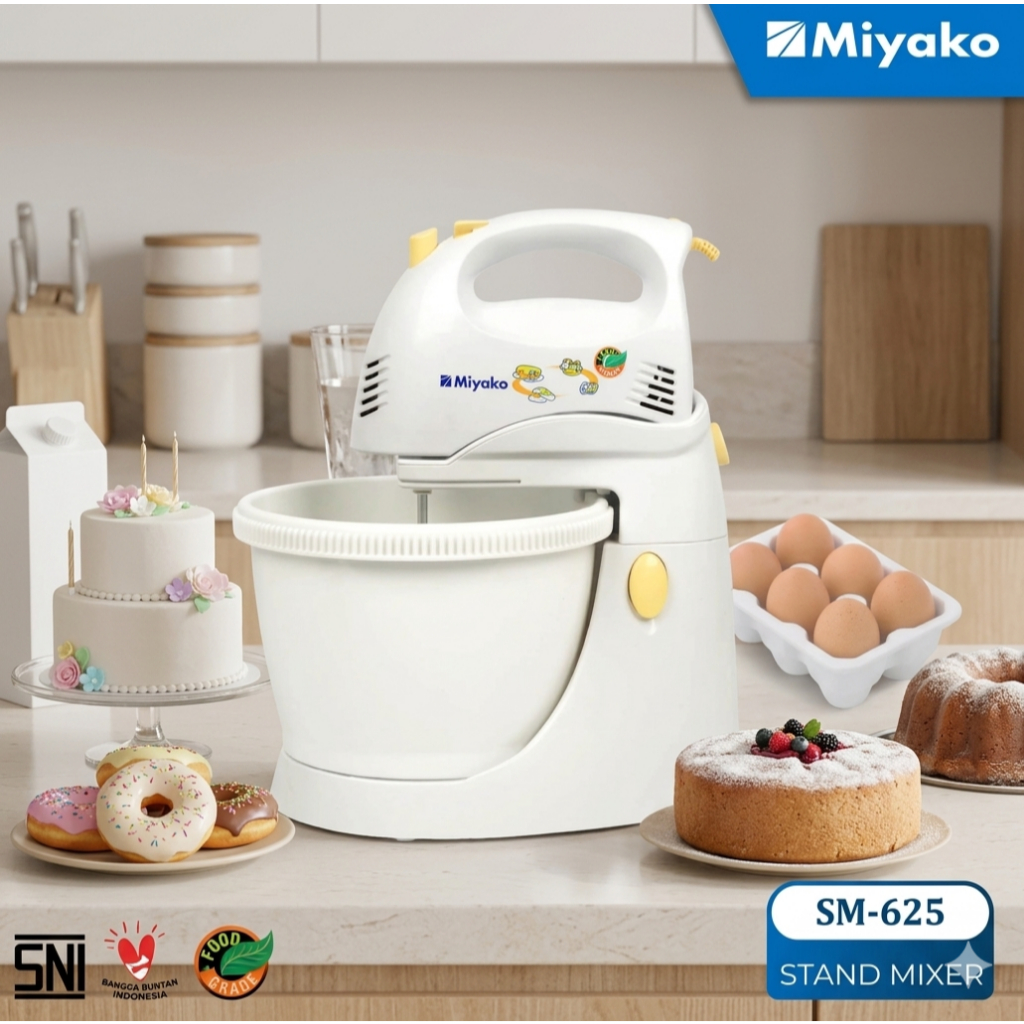 Jual Mixer Kue dan Roti Miyako SM625 Original duduk SM-625 SM625 Bowl ...