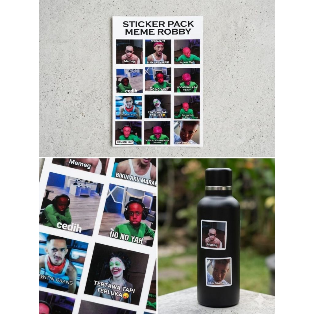 Jual Sticker Pack Meme Robby Lucu & Viral - Isi 12 pcs - Stiker ...