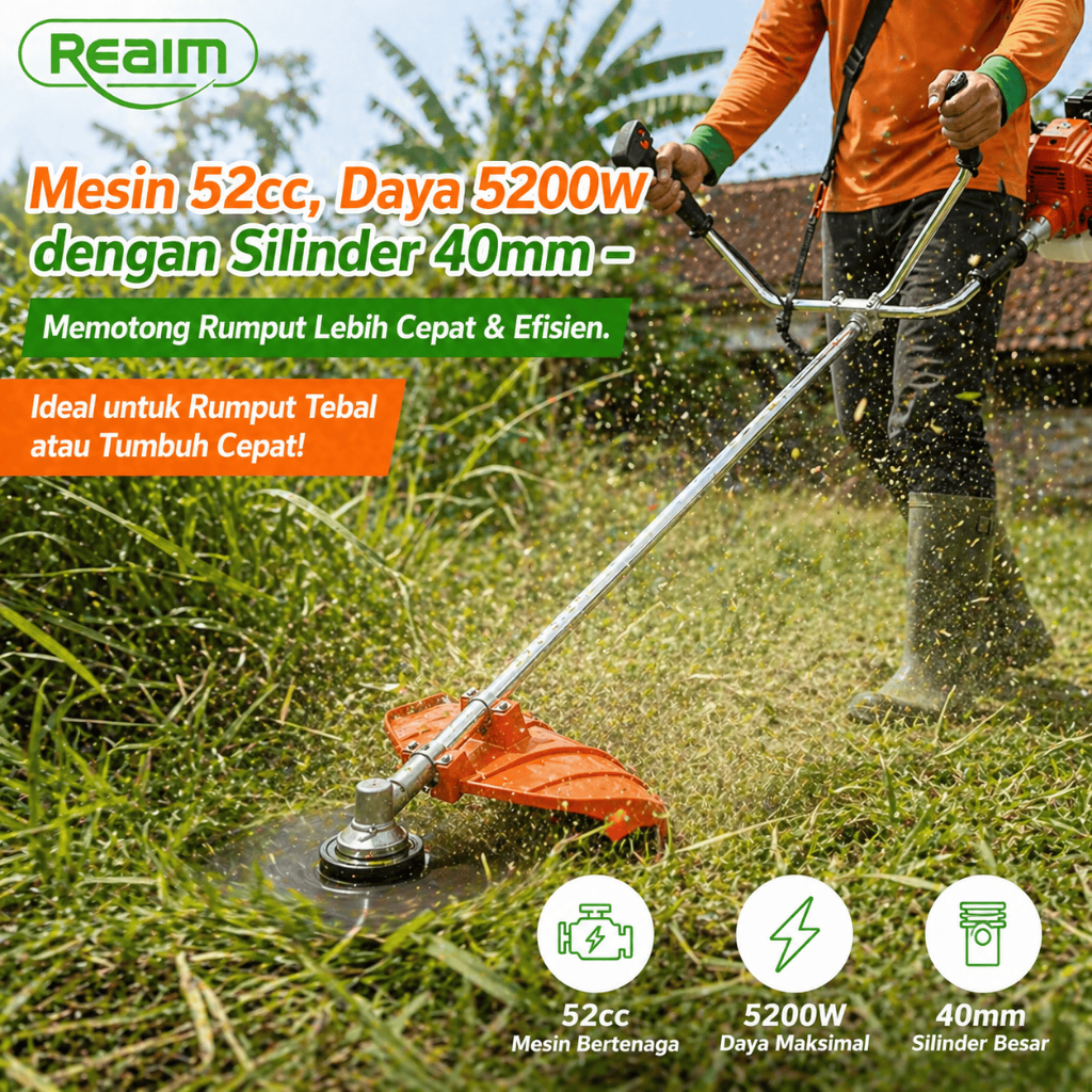 Jual REAIM Mesin Potong Rumput 4 tak Mesin Rumput Pemotong Rumput Alat ...