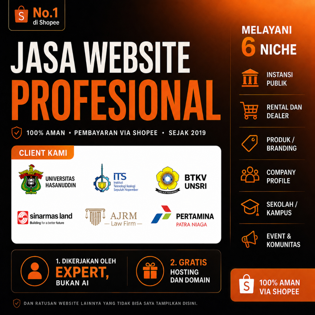 Jasa pembuatan website professional - Proses 1-4 Hari - Bergaransi