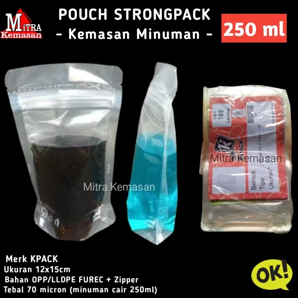 Jual DRINKPACK drink pack STRONGPACK transparan bening 250ml kpack ...