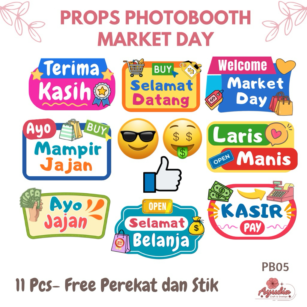 Jual PB05 - Props Photobooth Market Day Sekolah | Tema Jualan Anak TK ...