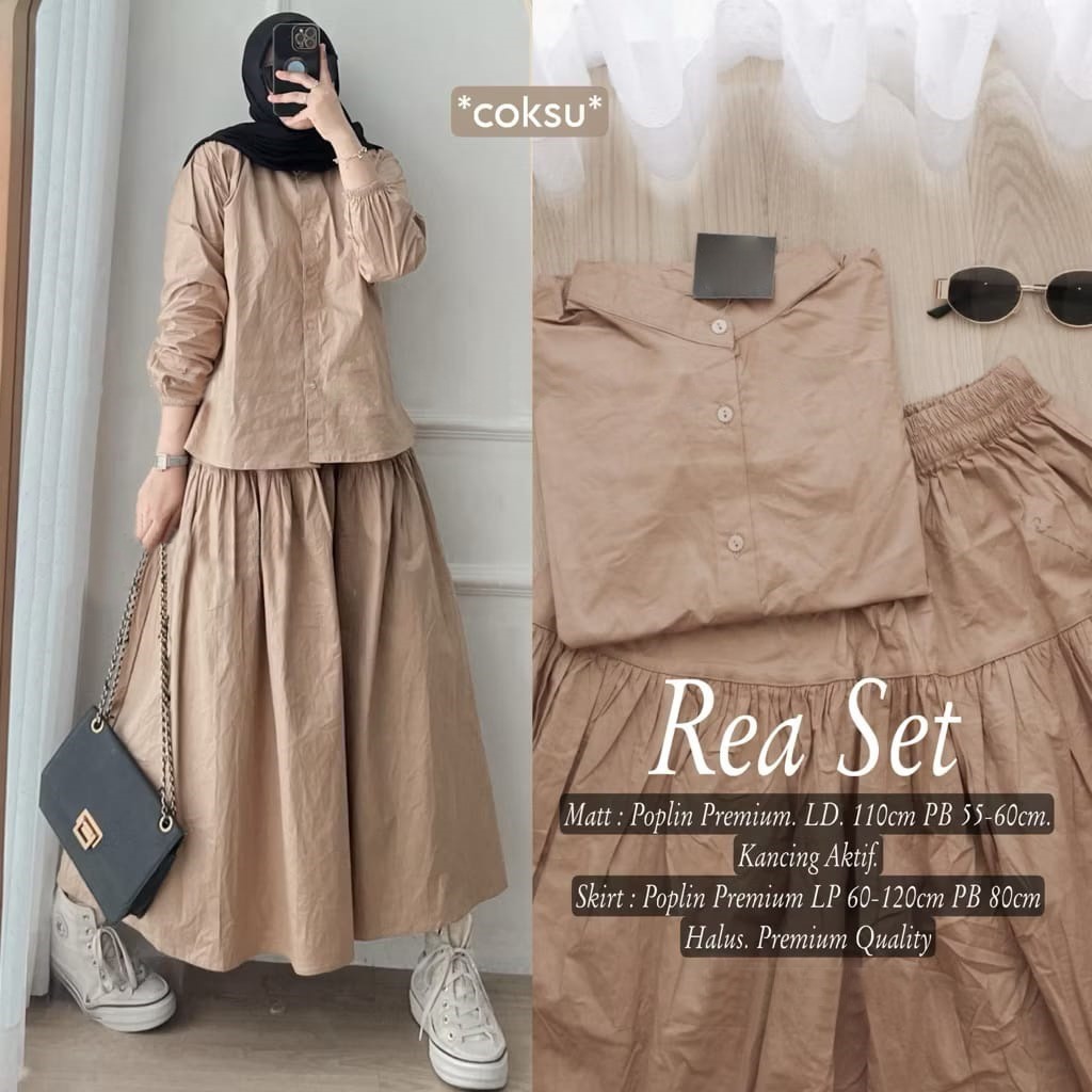 Jual Rea Set - Setelan rok kemeja poplin premium quality | Shopee Indonesia
