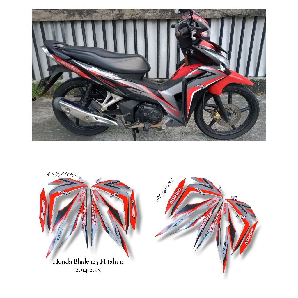 Jual Stiker Sticker Striping Polet Motor Honda Blade 125 FI khususnya ...